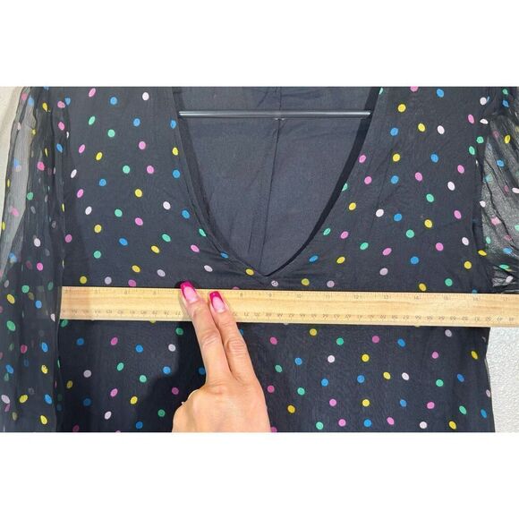 NWOT Essentiel Antwerp Black Multicolored Polka Dots Maxi Dress Size 2 Women's - Picture 9 of 10